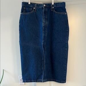 Mango Dark Blue Denim Pencil Skirt